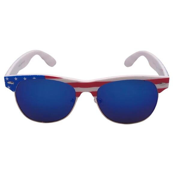 6026-1 | Blue Mirror Lens USA Flag Wayfarer Sunglasses - Picture 1 of 5